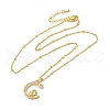 Brass Micro Pave Clear Cubic Zirconia Pendants Necklaces NJEW-K269-05G-03-2