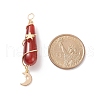 Dyed Natural Carnelian Big Pendants PALLOY-JF01866-03-2