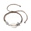 Natural Cowrie Shell Braided Bead Bracelets for Women BJEW-JB11765-02-2