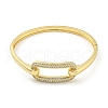 Rectangle Brass Micro Pave Clear Cubic Zirconia Hinged Bangles for Women BJEW-Z062-05A-2