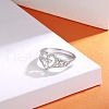 925 Sterling Silver Micro Pave Clear Cubic Zirconia Finger Rings for Women FS-WG35926-03-3