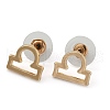 12 Constellation/Zodiac Sign Alloy Stud Earrings EJEW-B025-01G-C-1