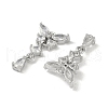 Brass Micro Pave Clear Cubic Zirconia Pendants X-KK-S367-10B-2