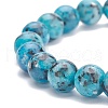 Natural Labradorite Round Beaded Stretch Bracelet BJEW-JB07906-5