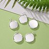304 Stainless Steel Pendant Cabochon Settings STAS-F191-14S-C-4