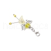 Glass & Acrylic Flower Angel Pendant Decorations HJEW-JM03329-04-5