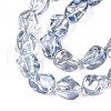 Electroplate Transparent Glass Beads Strands EGLA-N017-02E-3