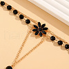 Flower Alloy Finger Ring Bracelets for Women WGDA335-01-4