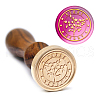 Brass Wax Seal Stamp with Handle AJEW-WH0184-1070-5