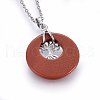 Synthetic Goldstone Flat Round Pendants G-I357-A11-2