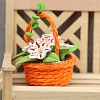 Polymer Clay Lily with Resin Basket Miniature Ornaments PW-WG87F42-01-3