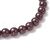 Round Natural Grade AAAA Garnet Beads Stretch Bracelets for Men Women BJEW-JB11825-03-4