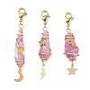 Wire Wrapped Nuggets Electroplated Natural Quartz Crystal Pendant Decorations HJEW-JM03127-06-2