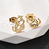 Hollow Cow 201 Stainless Steel Pendant Necklaces & Stud Earrings Sets for Women SJEW-Q025-05G-3