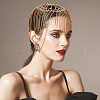 Rhinestone Mesh Headpiece Cap OHAR-WH0021-47G-6