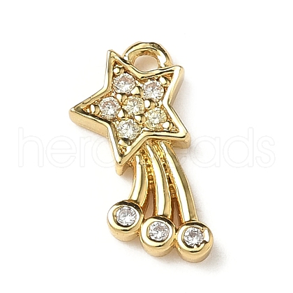 Brass Micro Pave Cubic Zirconia Charms KK-I276-43G-1