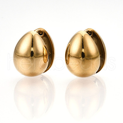 Ion Plating(IP) 304 Stainless Steel Hoop Earrings EJEW-C124-01A-G-1