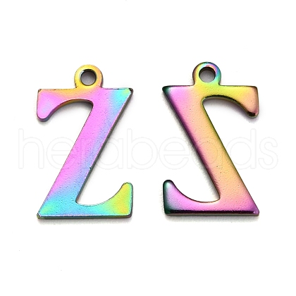 Ion Plating(IP) 304 Stainless Steel Alphabet Charms STAS-H122-Z-M-1