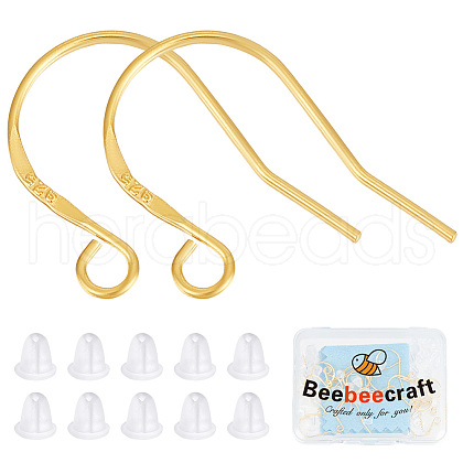 Beebeecraft 10 Pairs 925 Sterling Silver Earring Hooks STER-BBC0005-89-1