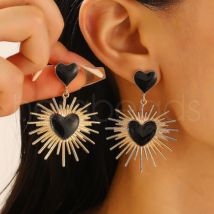 Alloy Dangle Stud Earrings WG153F0-07-1
