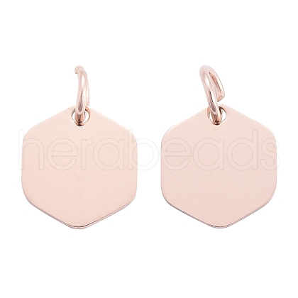 Ion Plating(IP) 304 Stainless Steel Stamping Blank Tag Charms STAS-I311-24RG-1