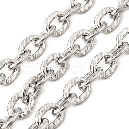 304 Stainless Steel Textured Cable Chains CHS-C018-05P-1
