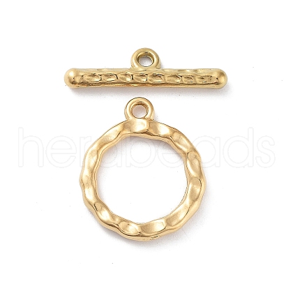 Ion Plating(IP) 304 Stainless Steel Ring Toggle Clasps X-STAS-A092-09B-G-1