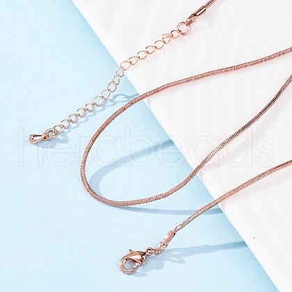 Brass Snake Chains Necklaces for Women NJEW-D302-14RG-1