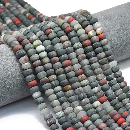 Natural African Bloodstone Beads Strands G-P575-A55-8x5mm-1