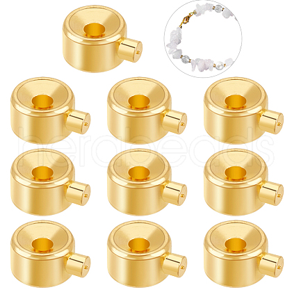 BENECREAT 10Pcs 925 Sterling Silver Flat Round Crimp Beads STER-BC0002-69G-1