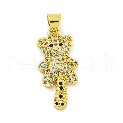 Brass Micro Pave Cubic Zirconia Pendant KK-R159-19B-G-1