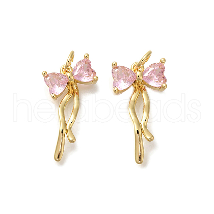 Rack Plating Brass Micro Pave Cubic Zirconia Pendants KK-I720-40G-1