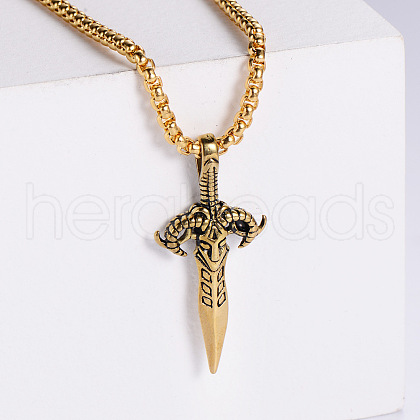 Gothic Style Retro Stainless Steel Cross Pendant Punk Necklaces for Fashionable Men LC7569-2-1