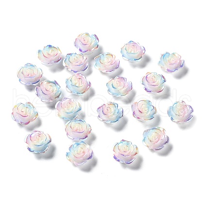 Tricolor Opaque Resin Cabochons CRES-P029-C02-1