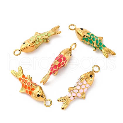 304 Stainless Steel Enamel Pendants STAS-I331-07G-1