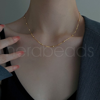 304 Stainless Steel Satellite Chains Necklaces for Women NJEW-M107-05B-G-1
