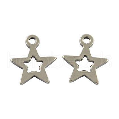 Stainless Steel Star Charms STAS-S007-1