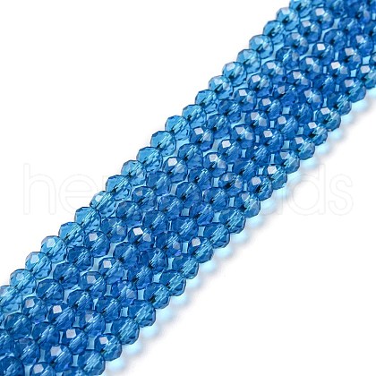 Faceted Rondelle Transparent Glass Beads Strands EGLA-J134-4x3mm-B11-1