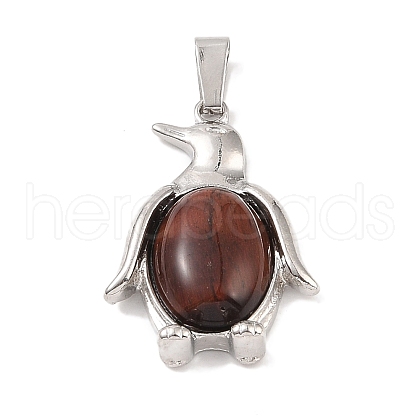 Dyed & Heated Natural Red Tiger Eye Pendants G-A224-02P-05-1