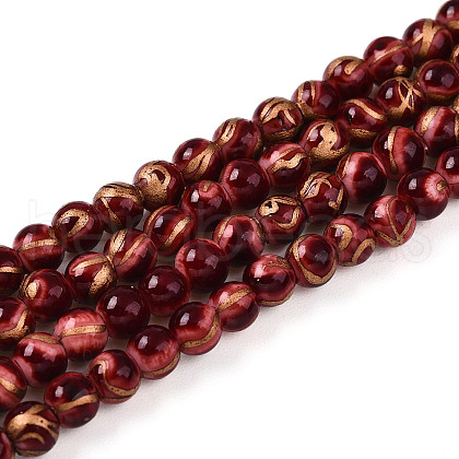 Baking Painted Glass Beads Strands DGLA-N010-4mm-07-1