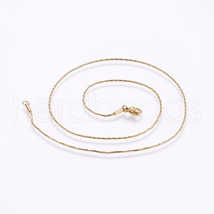 304 Stainless Steel Snake Chain Necklaces NJEW-O102-30G-1