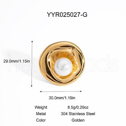 Round Stainless Steel Cuff Rings for Women YG0188-2-1