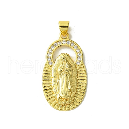 Real 18K Gold Plated Brass Micro Pave Cubic Zirconia Pendants KK-H472-18G-1