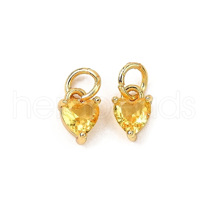 Brass Micro Pave Cubic Zirconia Charms KK-P192-08-G13-1