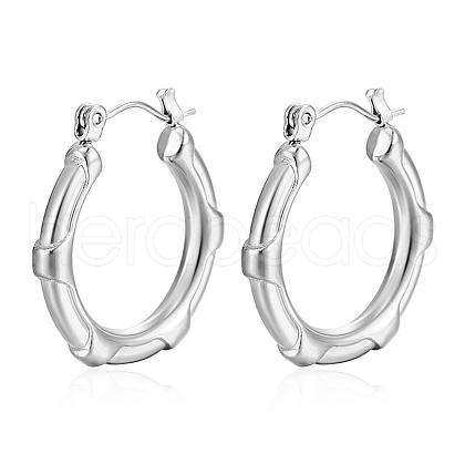 Non-Tarnish 304 Stainless Steel Hoop Earrings PW-WG38004-32-1