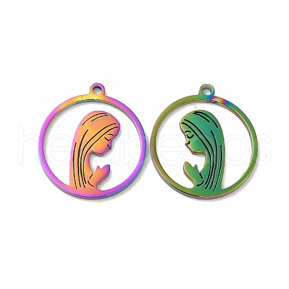 Ion Plating(IP) 304 Stainless Steel Pendants STAS-L020-034RC-1