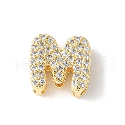 Brass Micro Pave Clear Cubic Zirconia Initial Multi-strand Links KK-S520-01G-13-1