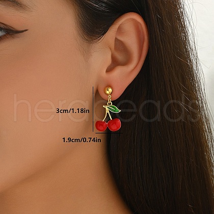 Brass Dangle Stud Earrings JI9518-4-1