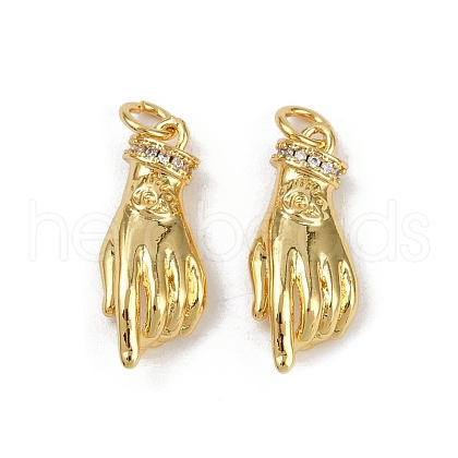 Brass Micro Pave Cubic Zirconia Pendants KK-C093-01D-G-1