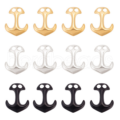 ARRICRAFT 12Pcs 3 Colors 304 Stainless Steel Hook Clasps STAS-AR0001-86-1